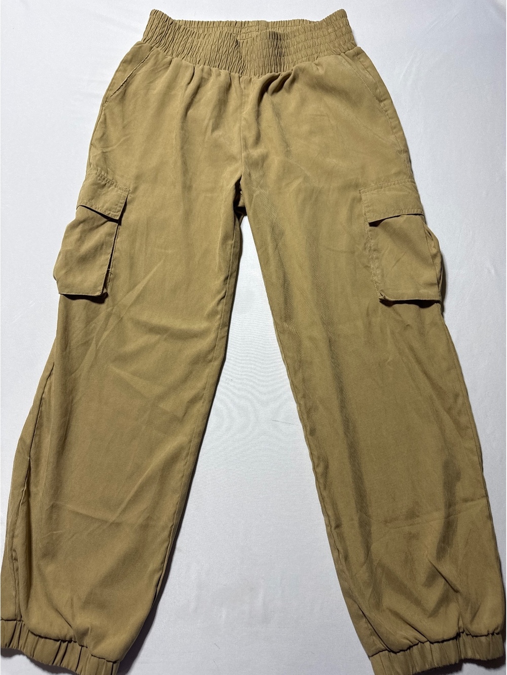 Patrizia Luca Milano Tan Cargo Jogger Pants with Elastic Cuf